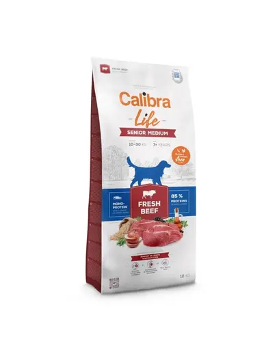 CALIBRA Dog Life Senior Medium Fresh Beef 12 kg hrana pentru caini seniori de talie medie cu vita