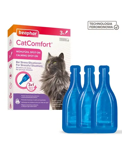 BEAPHAR CatComfort Calming Spot-On 3x0,55 ml picaturi cu feromoni pentru pisici