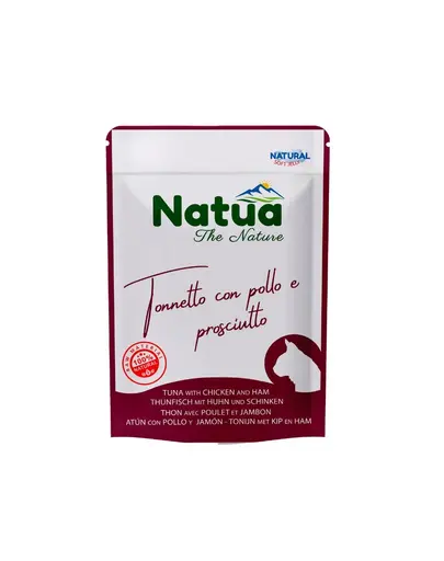 NATUA Natural ton, pui si sunca in aspic pentru pisici 70 g