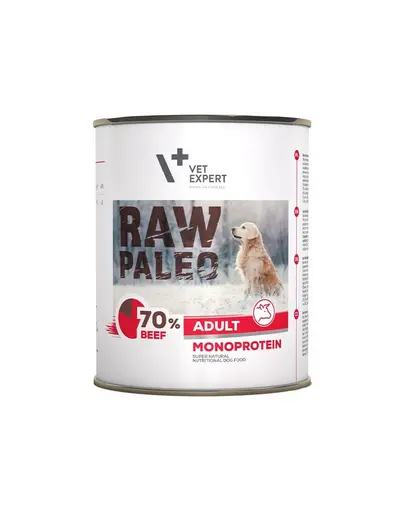 VETEXPERT RAW PALEO - Hrana umeda pentru caini adulti - vita - 800g