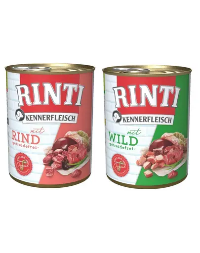 RINTI Kennerfleisch 12 x 800 g + 12 x Beef 800 g mix conserve caini