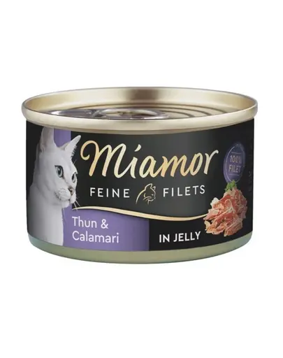 MIAMOR Feline Conserva hrana umeda pisici, cu ton si calamar in sos propriu 100 g