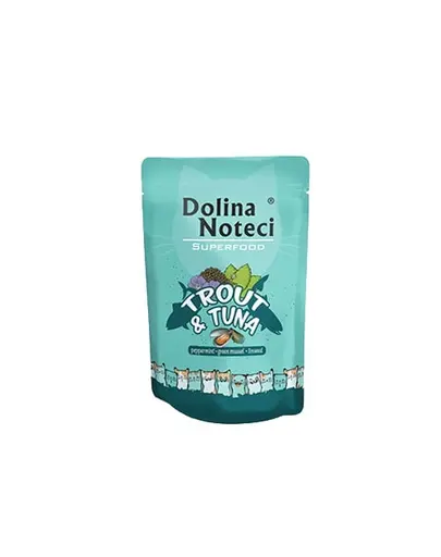 DOLINA NOTECI Superfood hrana umeda pentru pisici, cu pastrav si ton 85g