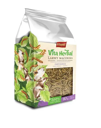 VITAPOL Vita Herbal Hrana complementara hamsteri 80 g larve de muste albe