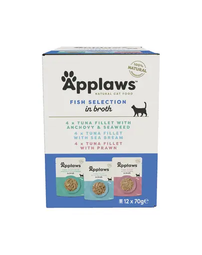 APPLAWS Cat Pouch Multipack Fish Selection hrana umeda pentru pisici, selectie de peste 12 x 70 g