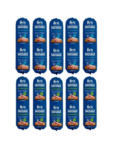 BRIT Premium Sausage Mix salam caini 10x800 g hrana umeda caini (pui & vanat, pui & miel)