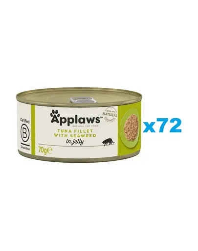 APPLAWS Cat Adult Tuna with Seaweed in Jelly Conserve pisica, cu ton si alge in aspic 72x70 g