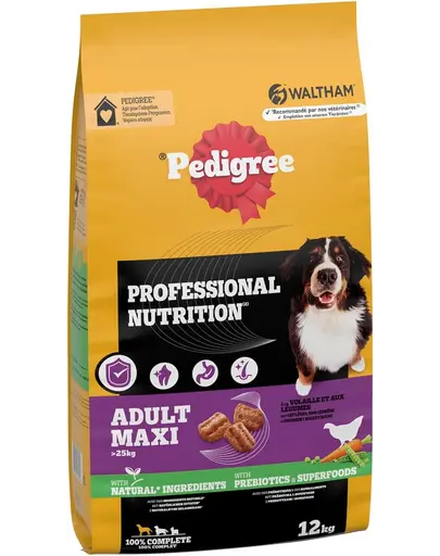 PEDIGREE Professional Nutrition Adult Maxi pui si legume 12 kg hrana caini rase mari