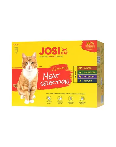 JOSERA JosiCat Multipack Meat Selection in Sauce 12x85 g mix arome in sos pentru pisici