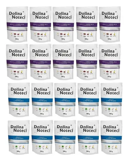 DOLINA NOTECI Premium Mix pastrav si iepure 20x500 g hrana umeda pentru caini adulti