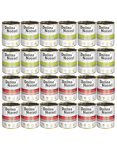 DOLINA NOTECI Mix conserve cu vita si gasca Premium 24x800 g pentru caini