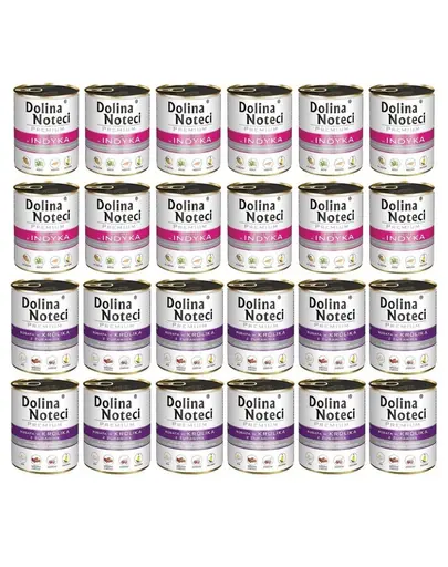 DOLINA NOTECI Premium Mix curcan si iepure cu merisoare 24x800 g hrana umeda pentru caini