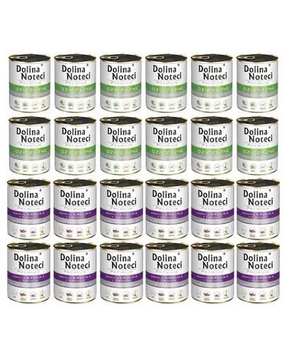 DOLINA NOTECI Premium Mix vanat si iepure cu merisoare 24x800 g conserve pentru caini