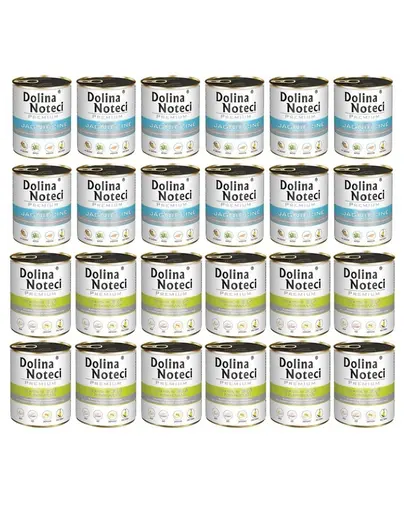 DOLINA NOTECI Mix arome Premium pentru caini 24x800g cu miel si casca cu cartofi