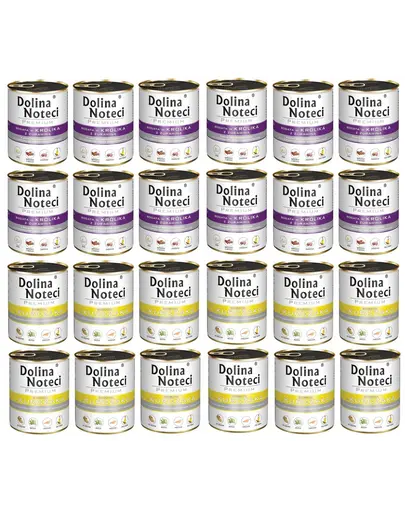 DOLINA NOTECI Premium Mix conserve iepure si merisoare si pui 24x800 g hrana caini