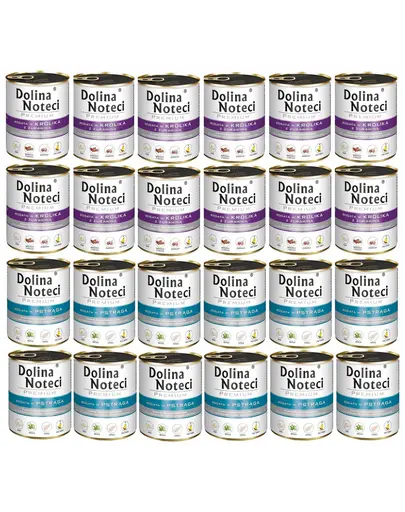 DOLINA NOTECI Premium Mix conserve pastrav si iepure cu merisoare 24x800 g hrana caini