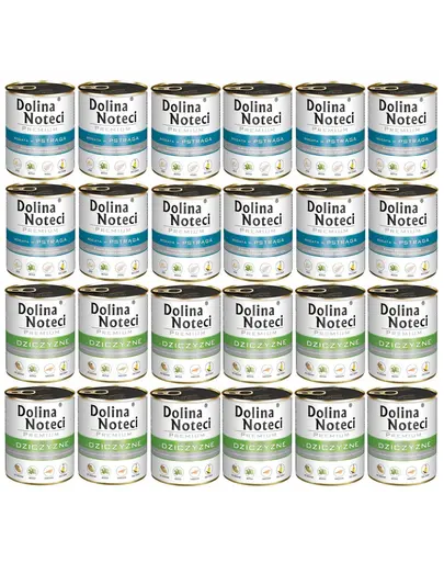 DOLINA NOTECI Mix pastrav si vanat hrana caini Premium 24x800g