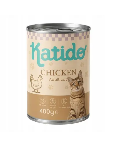 KATIDO Adult Cat Chicken 400 g hrana pisici, cu pui si ulei de somon