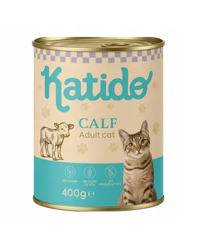 KATIDO Adult Cat Veal 400 g hrana pisici cu vitel si ulei de somon