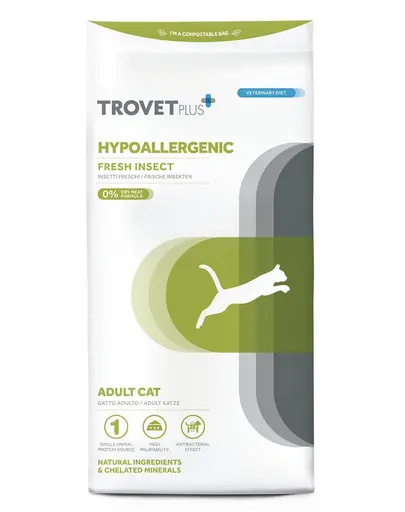 TROVET Plus Hypoallergenic Fresh Insect IRD dieta veterinara pentru pisici 2,5 kg