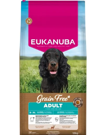EUKANUBA Grain Free Adult Venison Hrana fara cereale pentru caini cu carne de vanat 12 kg