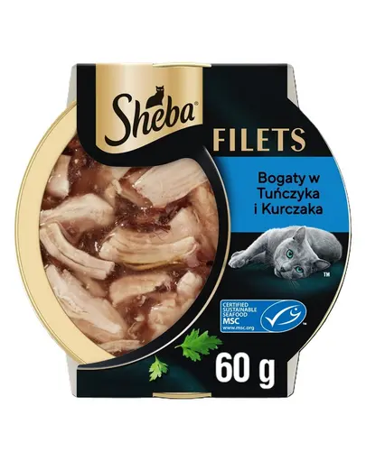 SHEBA Filets cu pui si ton in sos 60 g hrana umeda pentru pisici