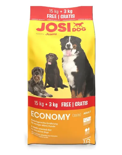 JOSERA JosiDog Economy hrana pentru caini 15kg + 3kg gratis
