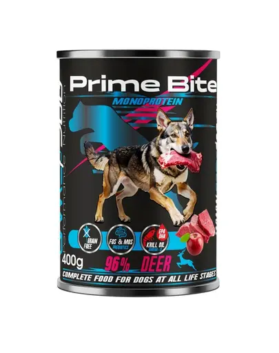 GAME DOG Prime Bite cerb si mar 400g hrana umeda monoproteica pentru caini