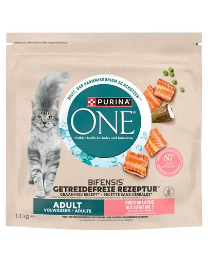 PURINA ONE Bifensis Grain Free Adult cu somon 1,1 kg hrana pentru pisici adulte