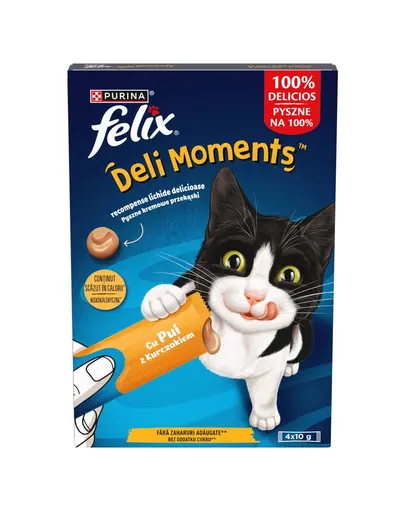 FELIX Deli Moments cu pui recompense cremoase pisici 4x10 g