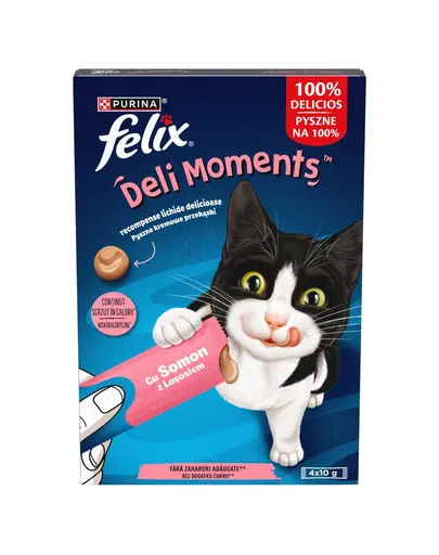 FELIX Deli Moments cu somon 4x10 g recompense cremoase pisici