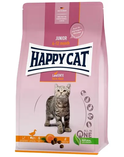 HAPPY CAT Junior fara cereale rata hrana uscata pisici 4 kg