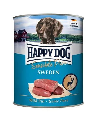 HAPPY DOG Sensible Pure Sweden hrana umeda pentru caini cu carne de cerb 800 g