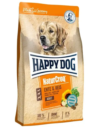 HAPPY DOG NaturCroq Adult hrana uscata caini rata si orez 11 kg