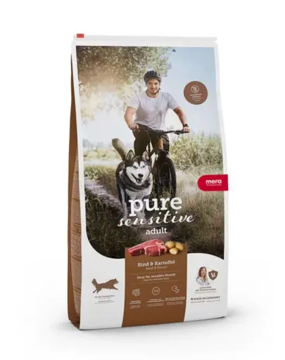Hrana uscata caini sensibili activi MERA Pure Sensitive Adult 4 kg vita cartofi