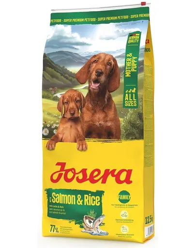 JOSERA Mother and Puppy Salmon with Rice 2x12,5kg hrana catelusi, femele gestante si femele care alapteaza