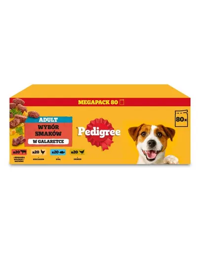 PEDIGREE Adult mix arome in jeleu 80x100 g hrana umeda caini