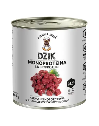 KUCHNIA SZEFA Monoproteina mistret 800g hrana pentru caini