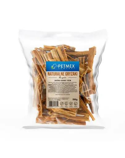Piele de caprioara recompensa caini alergici naturala monoproteica PETMEX 15cm 500g