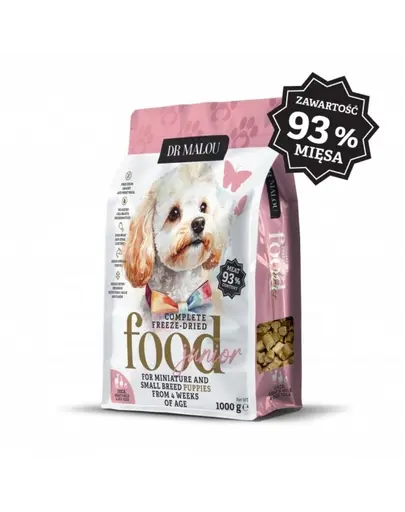 DR MALOU Puppies Hrana liofilizata rata cu lapte de capra si galbenus 1 kg hrana uscata pentru catei