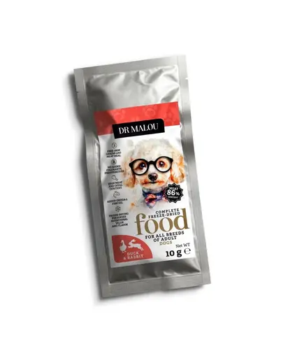 DR MALOU Hrana liofilizata rata cu iepure 10 g hrana uscata pentru caini