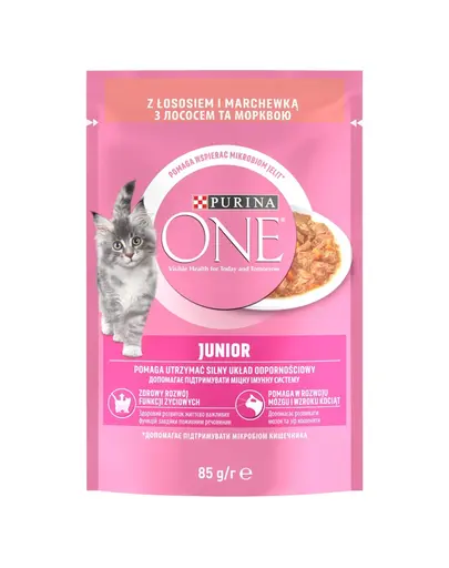PURINA ONE Junior cu somon si morcov 85 g hrana pisoi