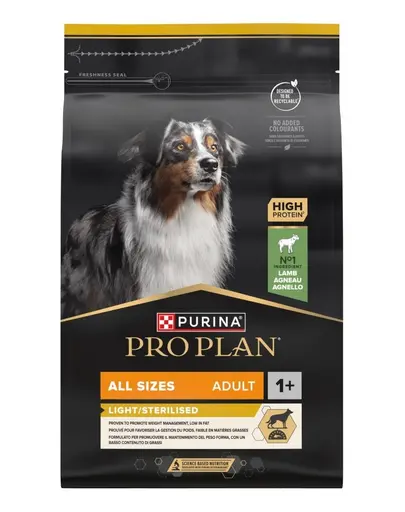 PURINA PRO PLAN Adult Light/Sterilised cu miel 3 kg hrana caini sterilizati sau predispusi la ingrasare