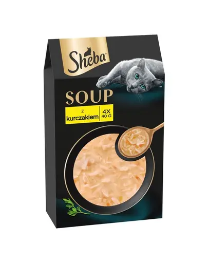 SHEBA Soup supa cu pui 4x40 g hrana umeda pentru pisici