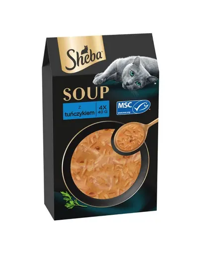 SHEBA Soup cu ton 4x40 g supa pentru pisici