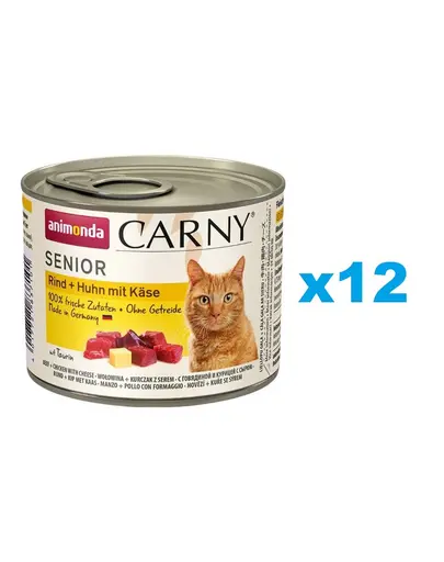 ANIMONDA Carny Senior Vita, Pui si Branza 12x200 g