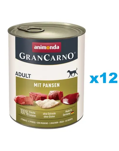 ANIMONDA GranCarno Adult with Tripe 12 x 800 g hrana cu rumen, caini adulti