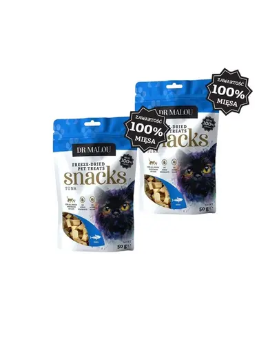 DR MALOU gustari pentru pisici, carne de ton 100% liofilizata 2x50g