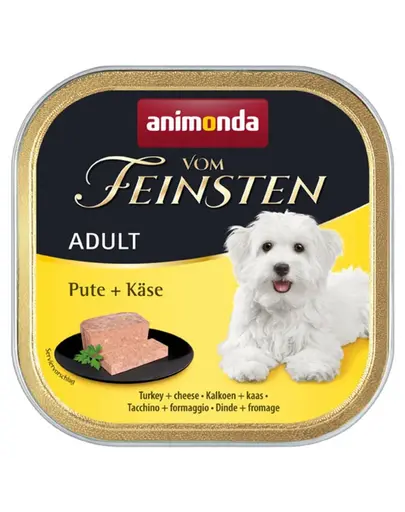 ANIMONDA Vom Feinsten Adult hrana umeda tip pate pentru caini cu curcan si branza 150 g