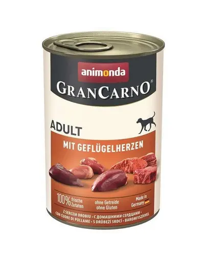 ANIMONDA GranCarno Adult with Poultry hearts 24x400 g hrana caini adulti, inimi de pasare